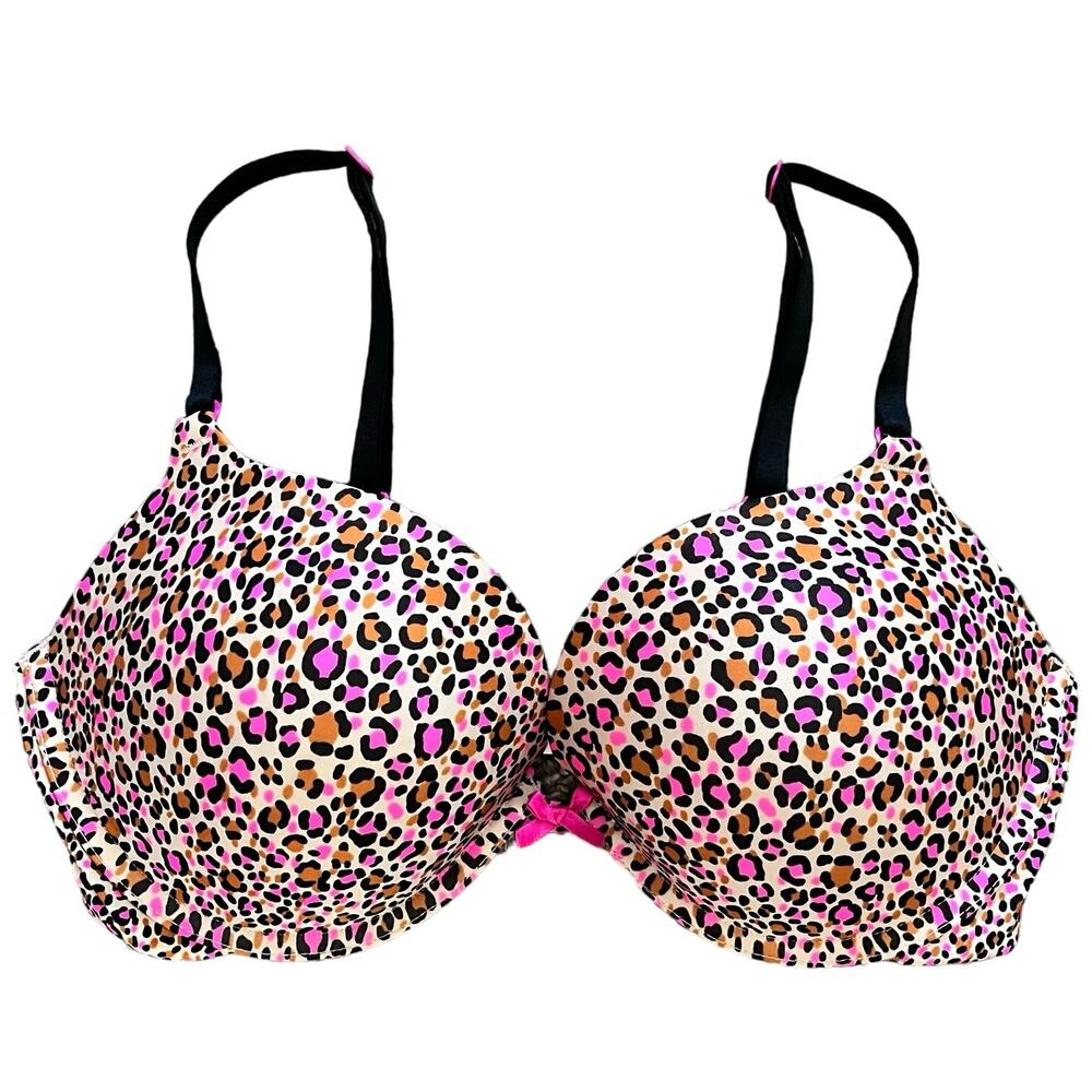 Victoria's Secret Leopard Print Underwire Adjustable Straps Push-Up Bra Size 36D